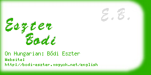 eszter bodi business card